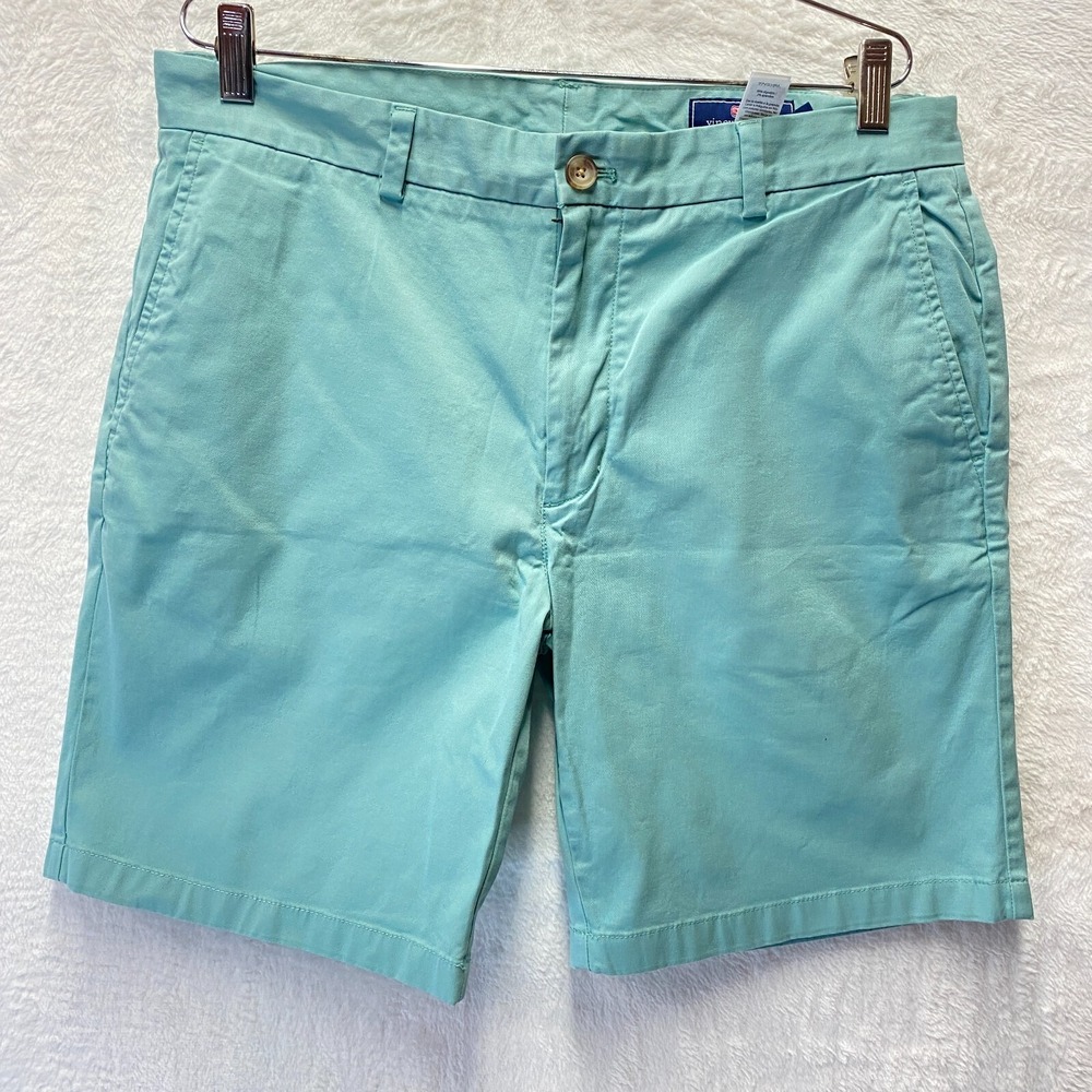 Vineyard Vines Breaker Shorts Mens 35 Mint Green Cotton Stretch Mid Rise Chino